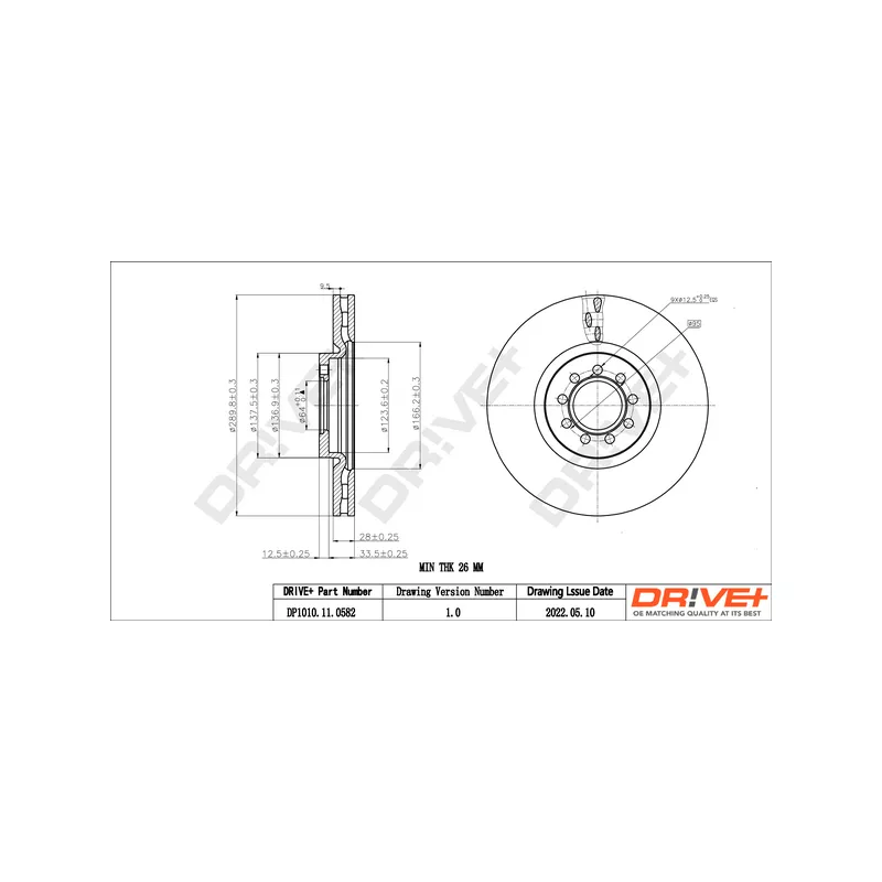 Jeu de 2 disques de frein avant Dr!ve+ DP1010.11.0582