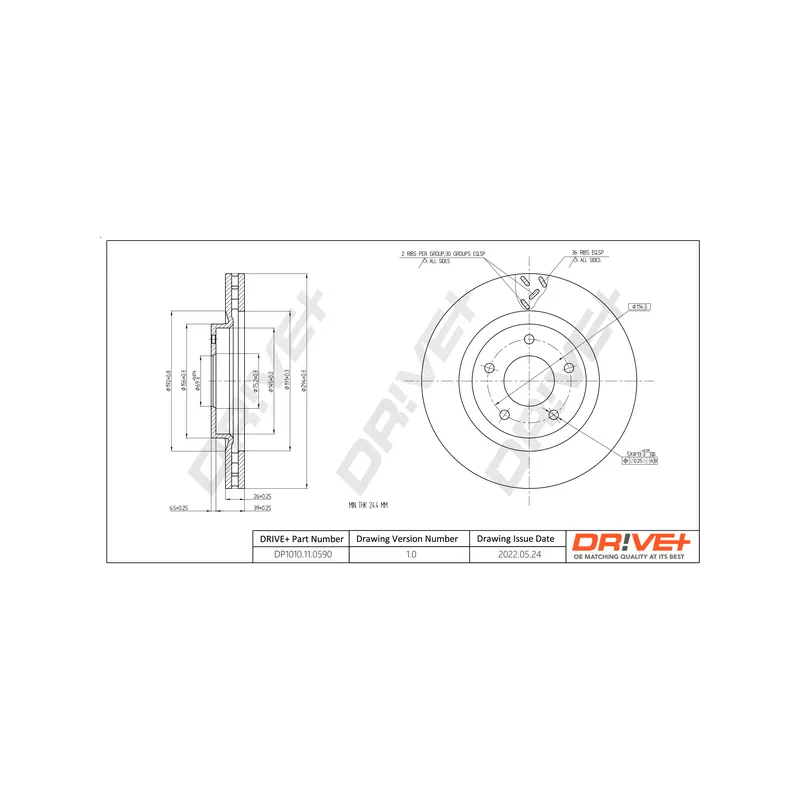Jeu de 2 disques de frein avant Dr!ve+ DP1010.11.0590
