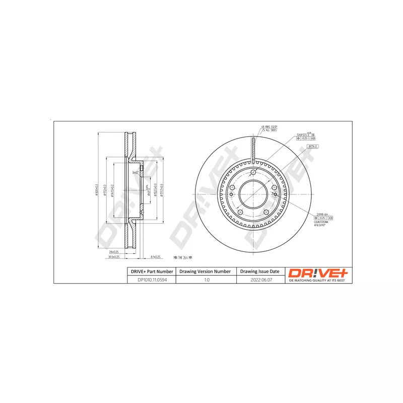 Jeu de 2 disques de frein avant Dr!ve+ DP1010.11.0594