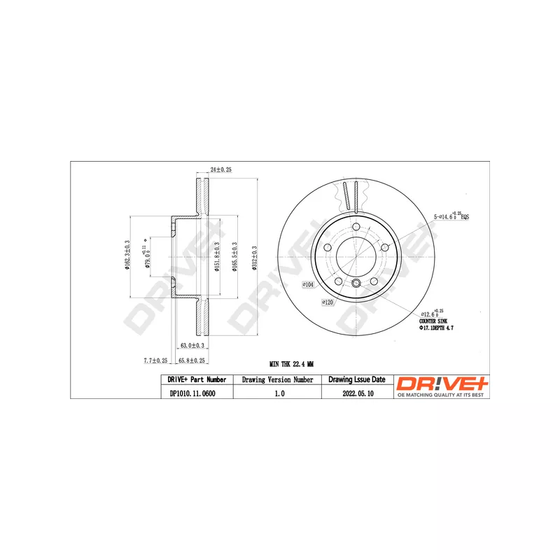 Jeu de 2 disques de frein avant Dr!ve+ DP1010.11.0600