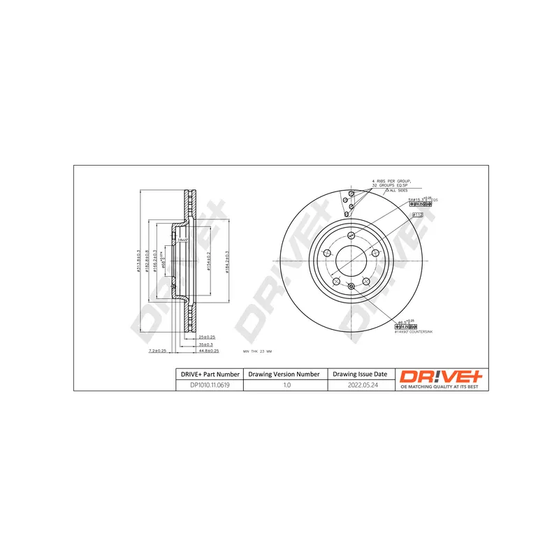 Jeu de 2 disques de frein avant Dr!ve+ DP1010.11.0619