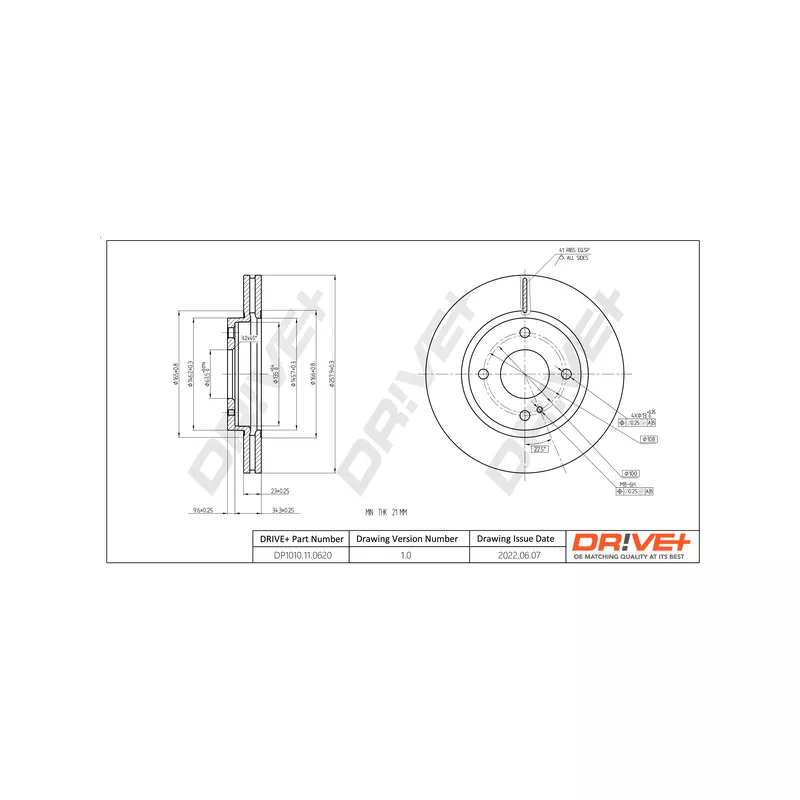 Jeu de 2 disques de frein avant Dr!ve+ DP1010.11.0620