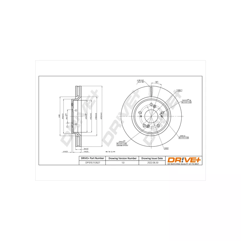 Jeu de 2 disques de frein avant Dr!ve+ DP1010.11.0627