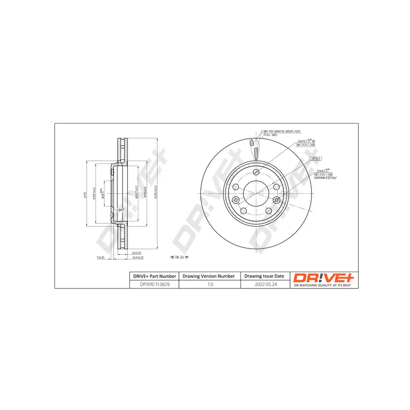 Jeu de 2 disques de frein avant Dr!ve+ DP1010.11.0629