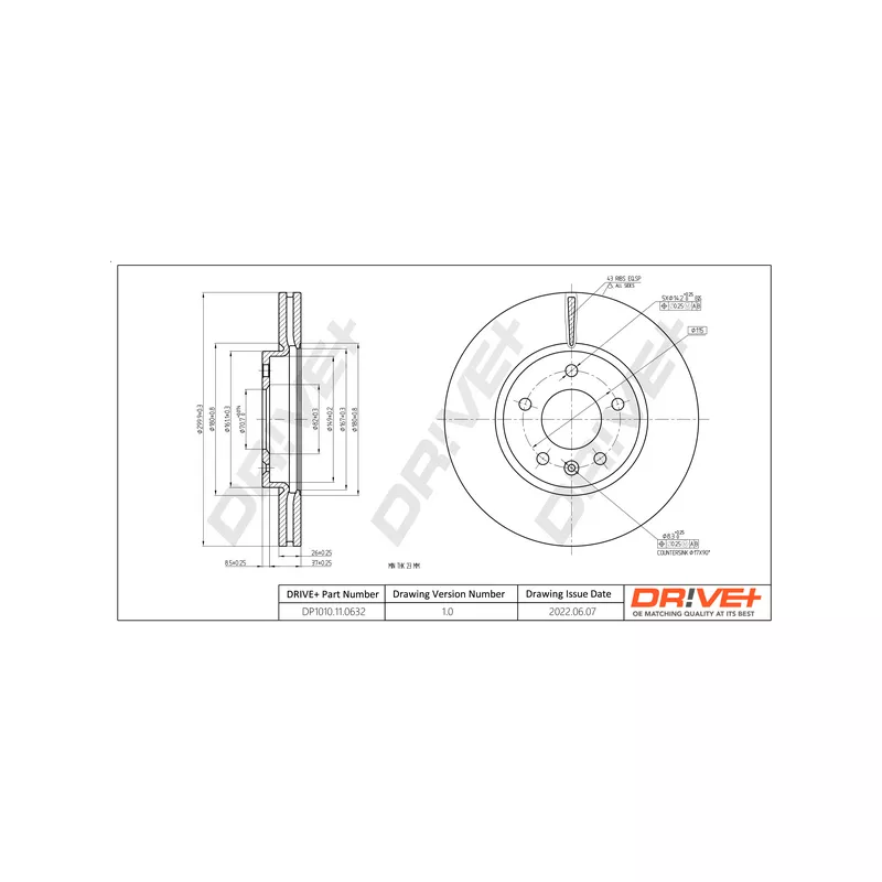 Jeu de 2 disques de frein avant Dr!ve+ DP1010.11.0632