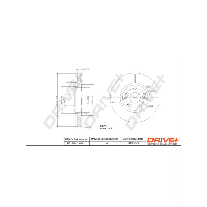 Jeu de 2 disques de frein avant Dr!ve+ DP1010.11.0641