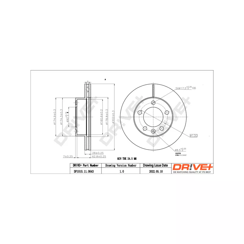 Jeu de 2 disques de frein avant Dr!ve+ DP1010.11.0643