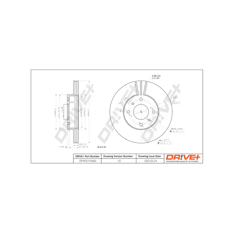 Jeu de 2 disques de frein avant Dr!ve+ DP1010.11.0660