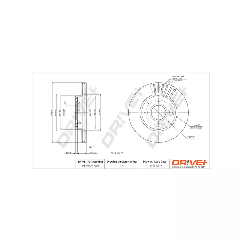 Jeu de 2 disques de frein avant Dr!ve+ DP1010.11.0675