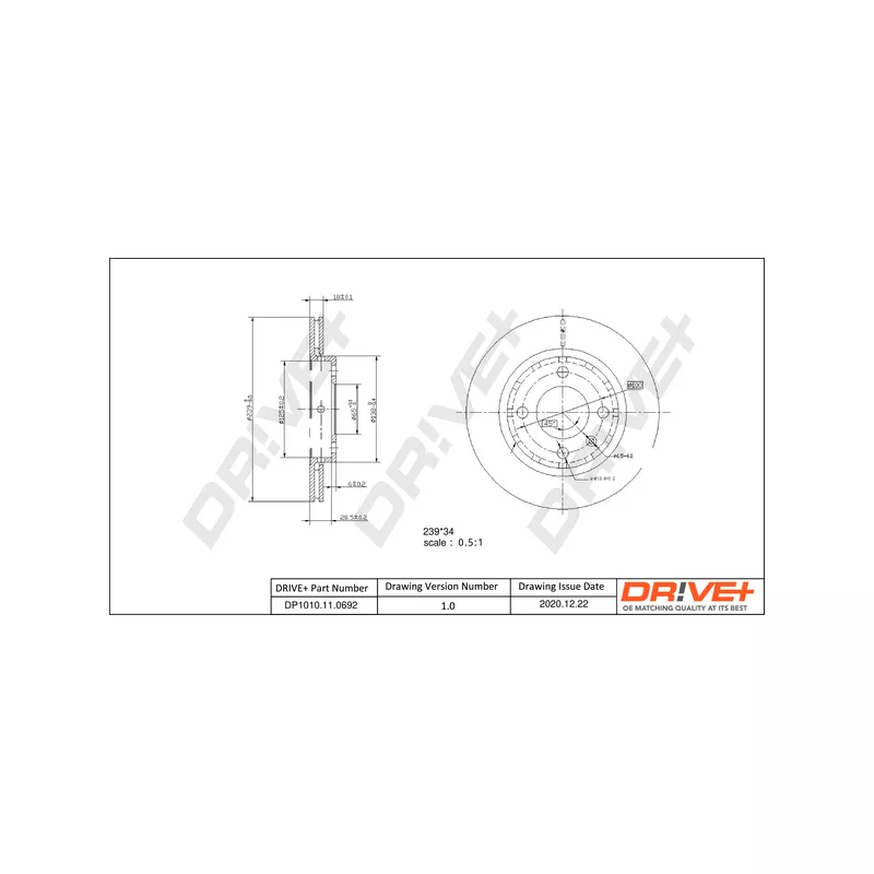 Jeu de 2 disques de frein avant Dr!ve+ DP1010.11.0692