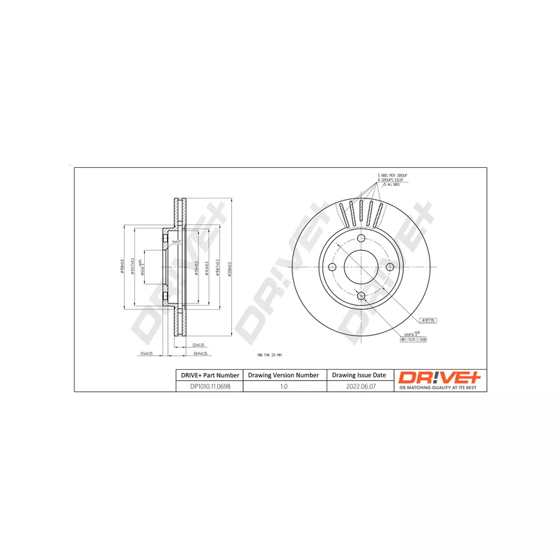 Jeu de 2 disques de frein avant Dr!ve+ DP1010.11.0698