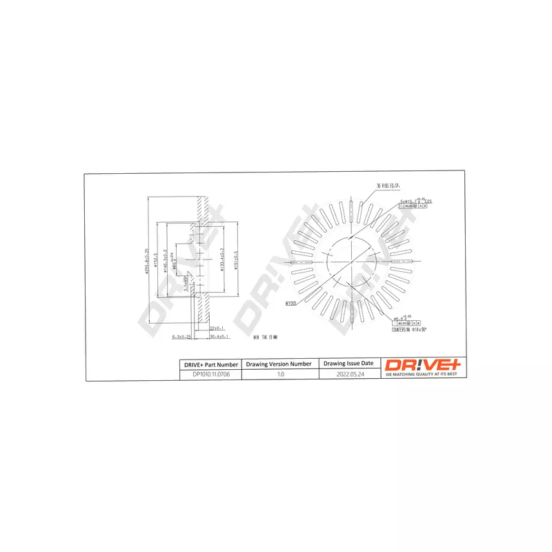 Jeu de 2 disques de frein avant Dr!ve+ DP1010.11.0706