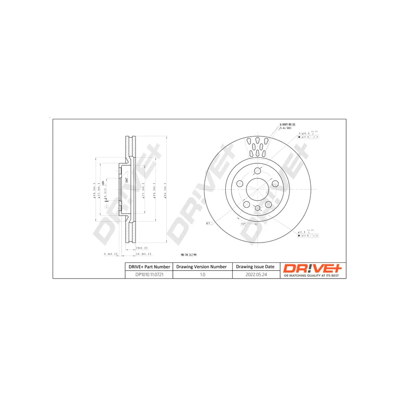 Jeu de 2 disques de frein avant Dr!ve+ DP1010.11.0721