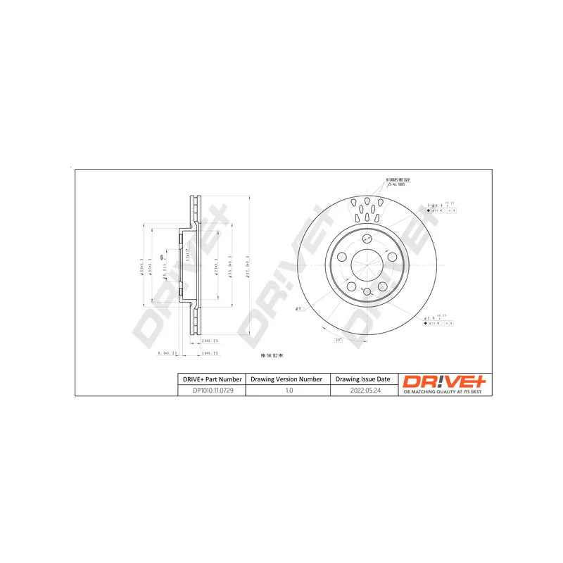 Jeu de 2 disques de frein avant Dr!ve+ DP1010.11.0729
