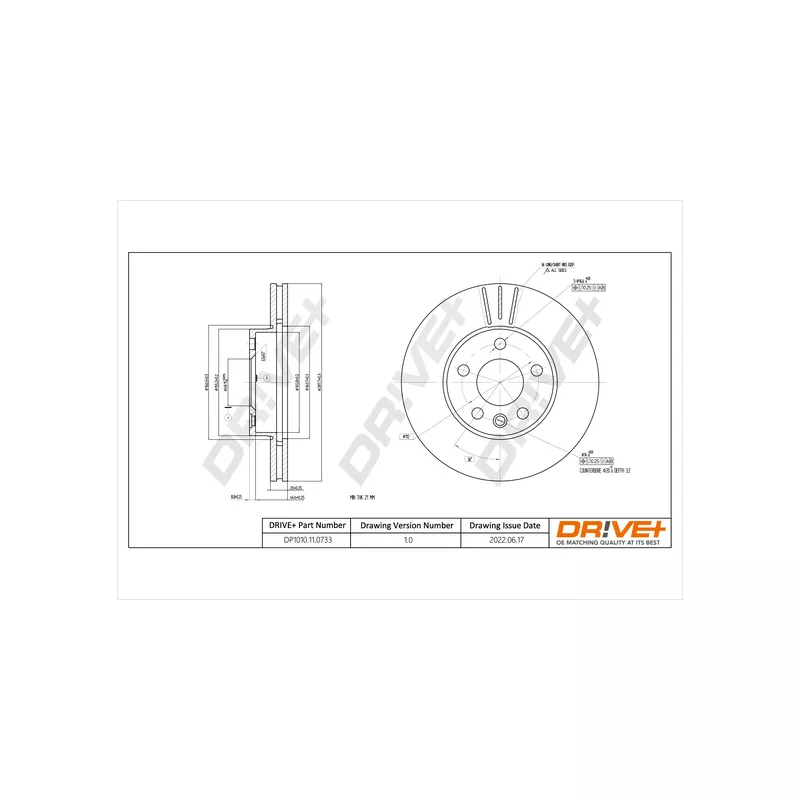Jeu de 2 disques de frein avant Dr!ve+ DP1010.11.0733