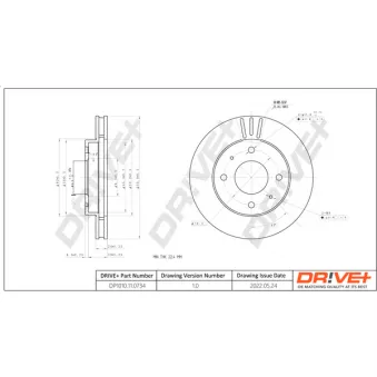 Jeu de 2 disques de frein avant Dr!ve+ DP1010.11.0734