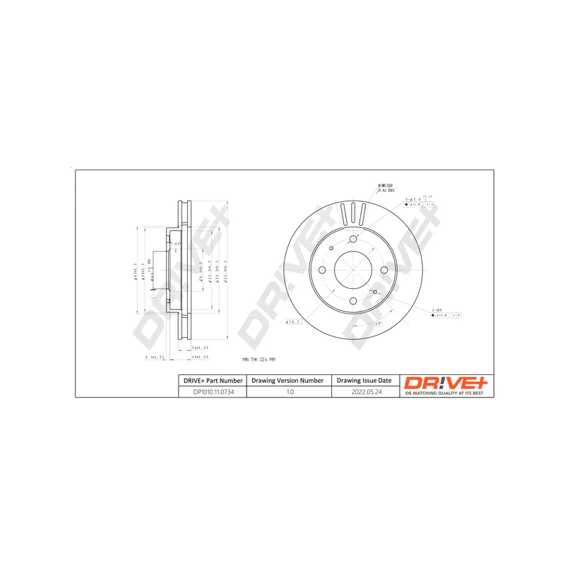 Jeu de 2 disques de frein avant Dr!ve+ DP1010.11.0734