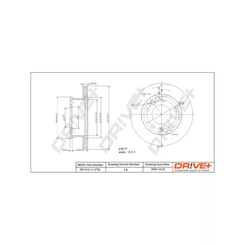 Jeu de 2 disques de frein avant Dr!ve+ DP1010.11.0735