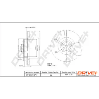 Jeu de 2 disques de frein avant Dr!ve+ DP1010.11.0744