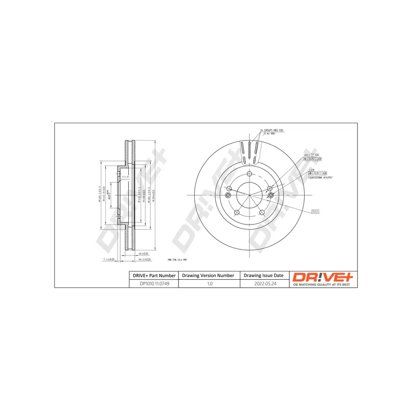 Jeu de 2 disques de frein avant Dr!ve+ DP1010.11.0749
