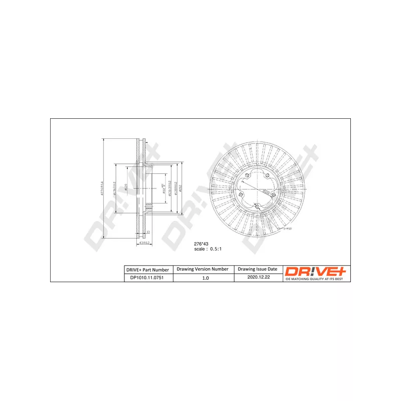 Jeu de 2 disques de frein avant Dr!ve+ DP1010.11.0751