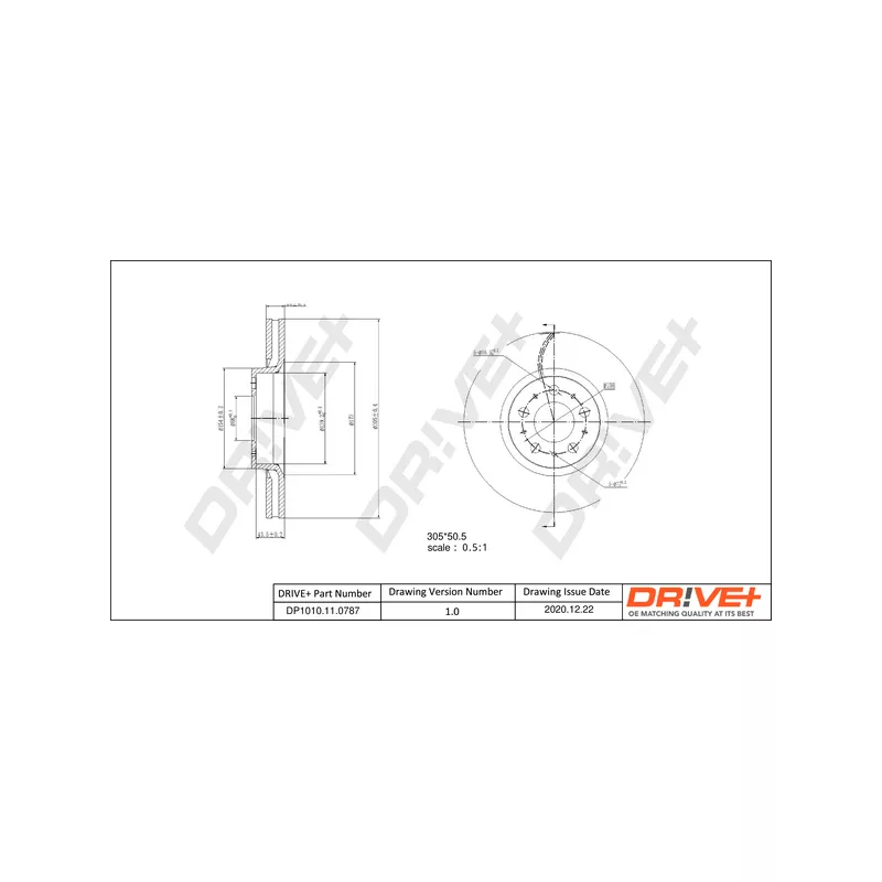 Jeu de 2 disques de frein avant Dr!ve+ DP1010.11.0787