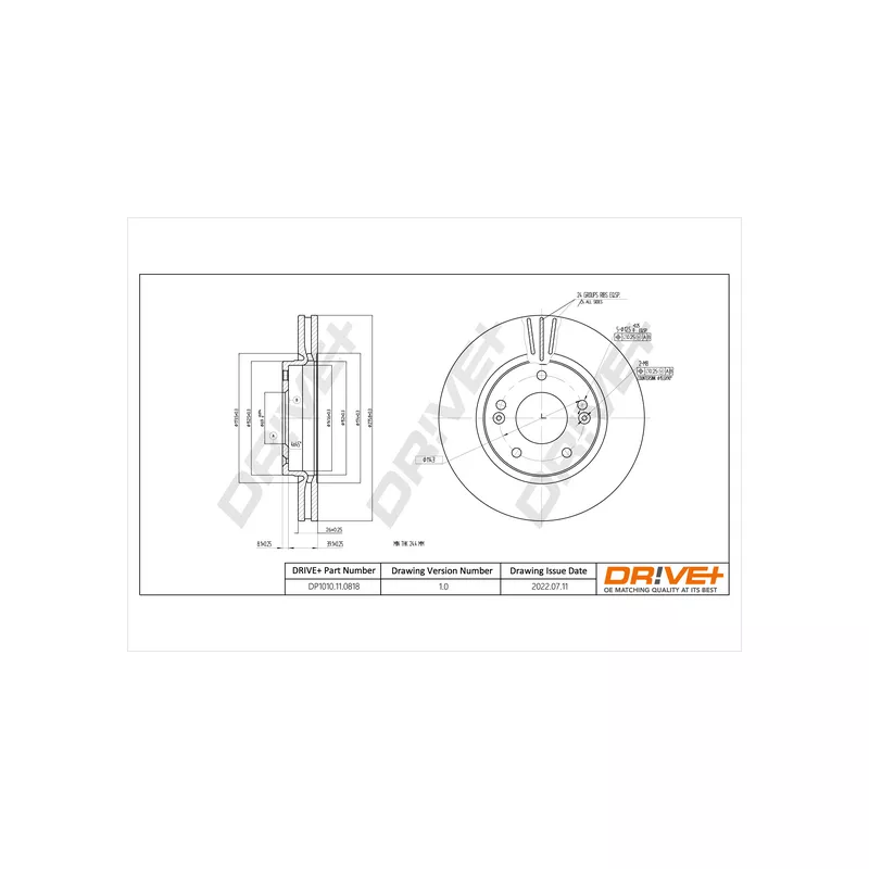 Jeu de 2 disques de frein avant Dr!ve+ DP1010.11.0818