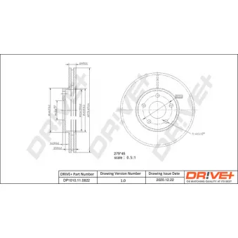 Jeu de 2 disques de frein avant Dr!ve+ DP1010.11.0822
