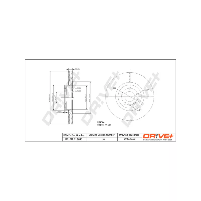 Jeu de 2 disques de frein avant Dr!ve+ DP1010.11.0843
