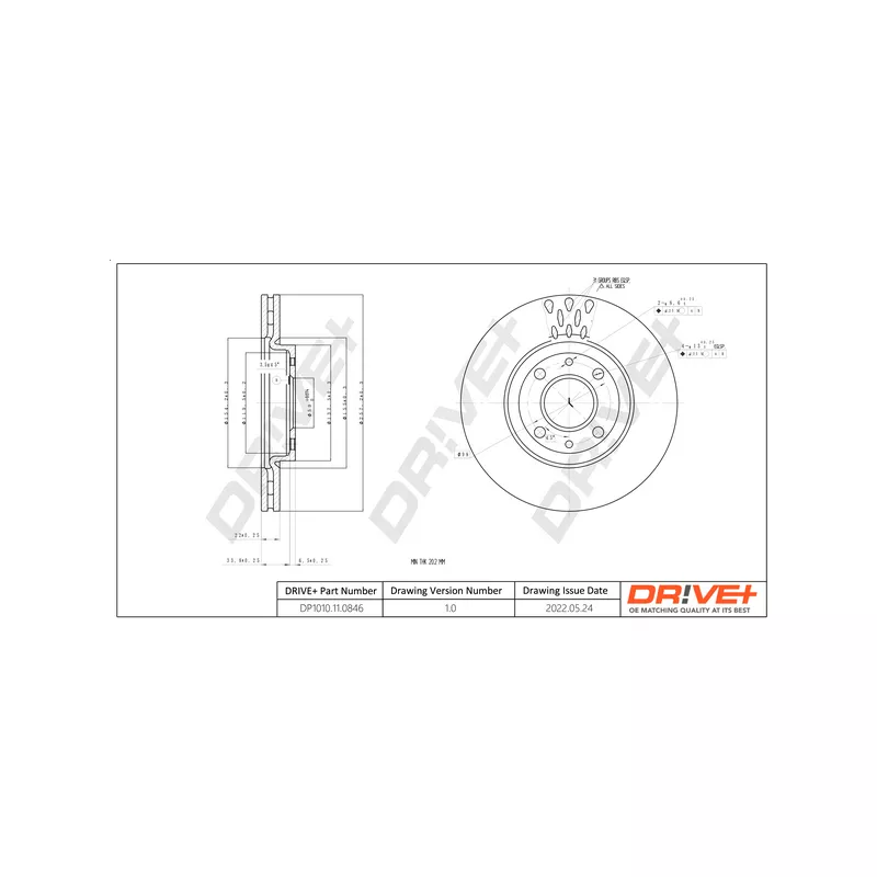 Jeu de 2 disques de frein avant Dr!ve+ DP1010.11.0846