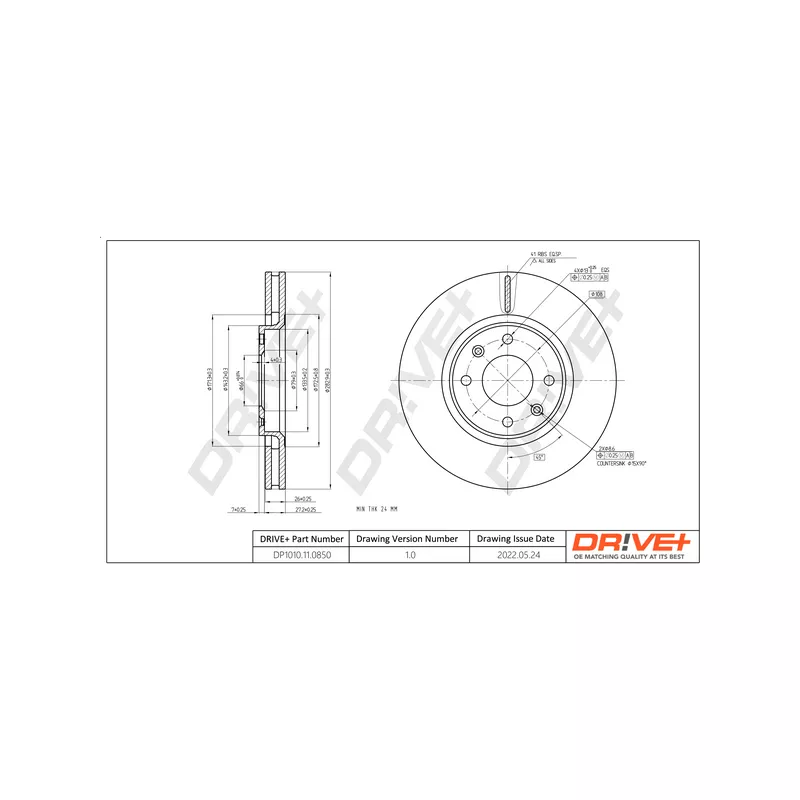 Jeu de 2 disques de frein avant Dr!ve+ DP1010.11.0850
