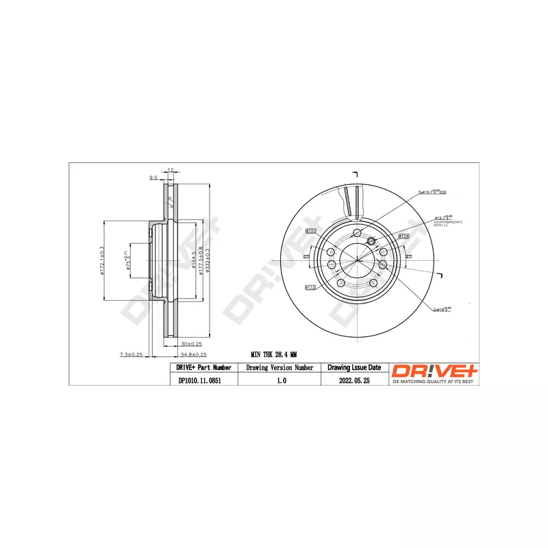 Jeu de 2 disques de frein avant Dr!ve+ DP1010.11.0851