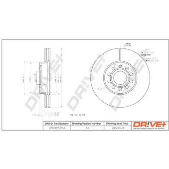 Jeu de 2 disques de frein arrière Dr!ve+ DP1010.11.0853