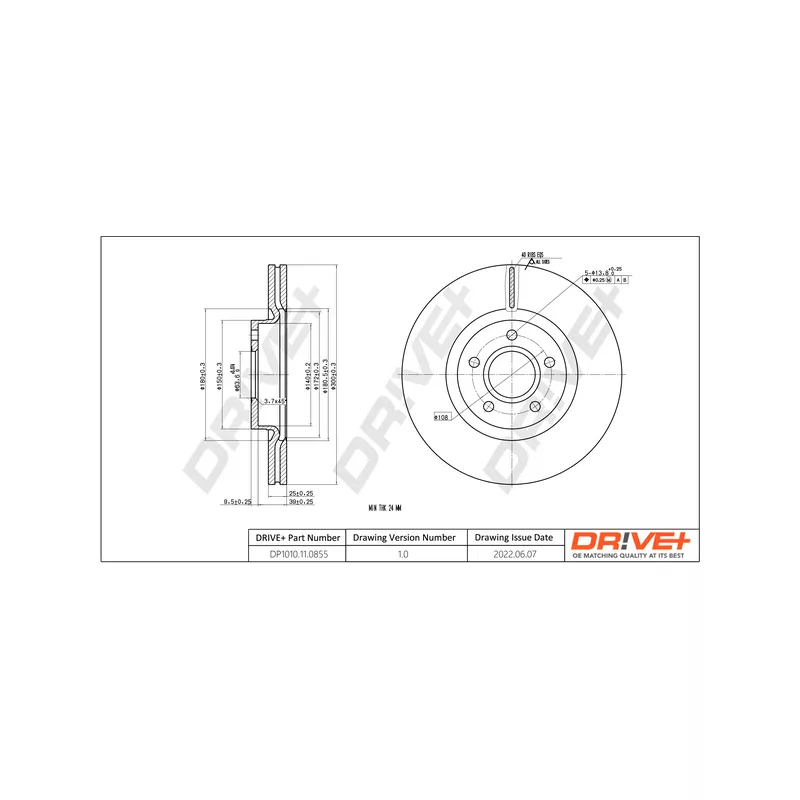 Jeu de 2 disques de frein avant Dr!ve+ DP1010.11.0855