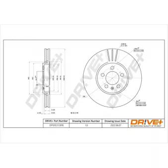 Jeu de 2 disques de frein arrière Dr!ve+ DP1010.11.0918