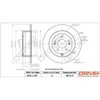 Jeu de 2 disques de frein arrière Dr!ve+ DP1010.11.0919
