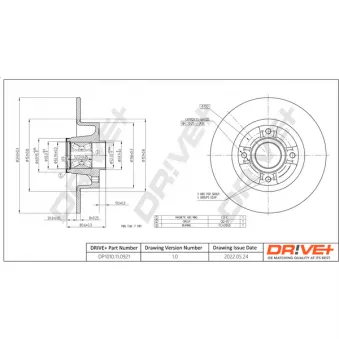 Jeu de 2 disques de frein arrière Dr!ve+ DP1010.11.0921