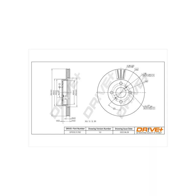 Jeu de 2 disques de frein avant Dr!ve+ DP1010.11.1192