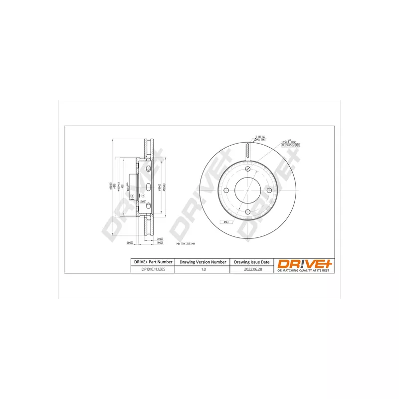 Jeu de 2 disques de frein avant Dr!ve+ DP1010.11.1205