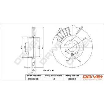 Jeu de 2 disques de frein avant Dr!ve+ DP1010.11.1221