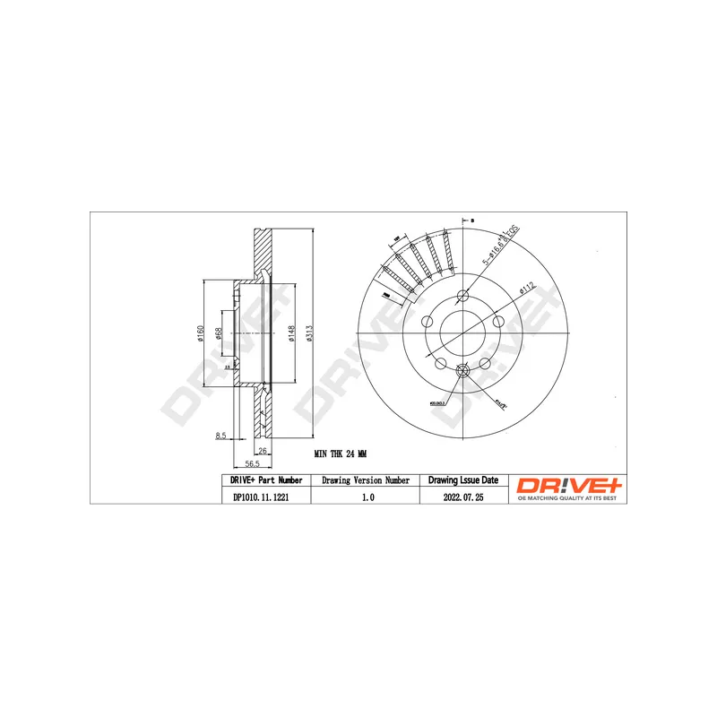 Jeu de 2 disques de frein avant Dr!ve+ DP1010.11.1221
