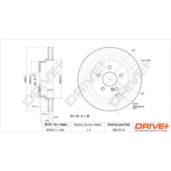 Jeu de 2 disques de frein arrière Dr!ve+ DP1010.11.1230