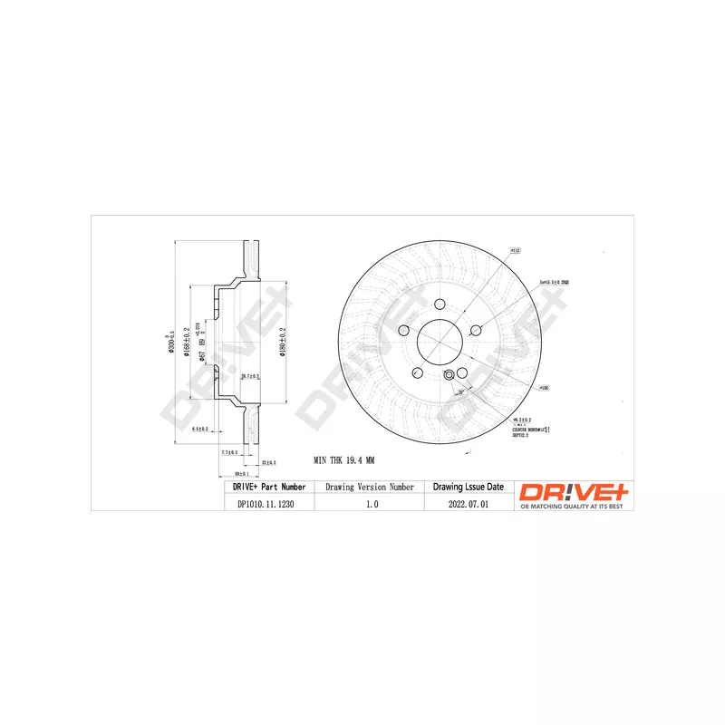 Jeu de 2 disques de frein arrière Dr!ve+ DP1010.11.1230