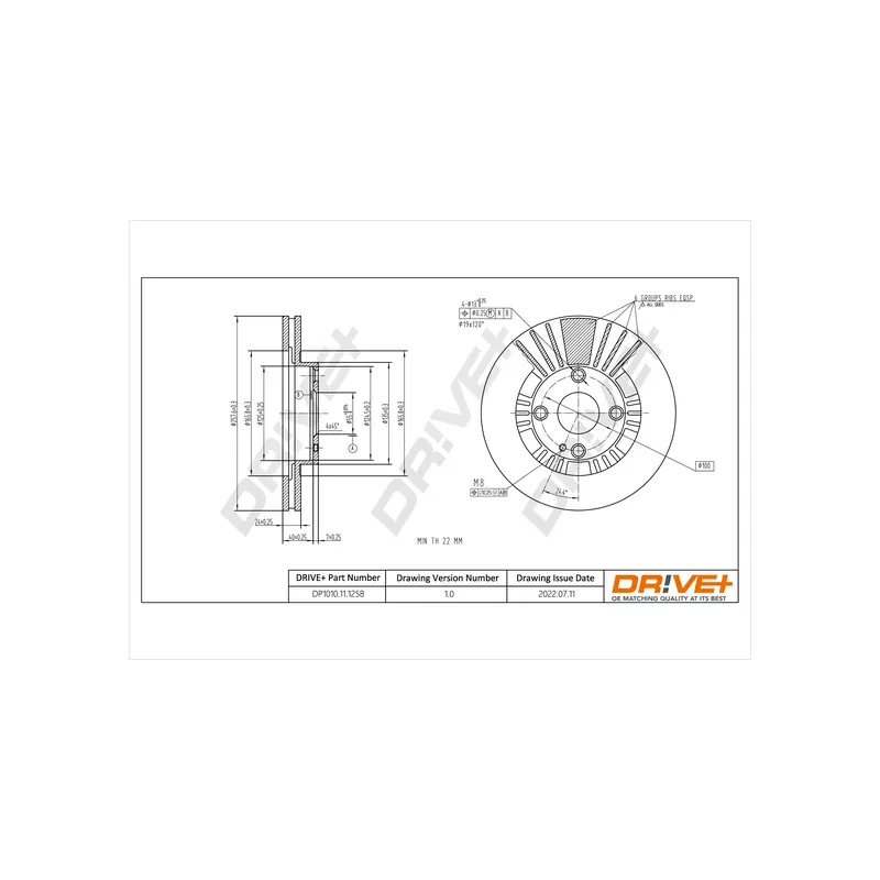 Jeu de 2 disques de frein avant Dr!ve+ DP1010.11.1258