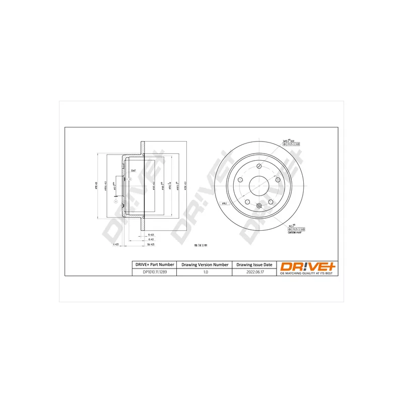 Jeu de 2 disques de frein arrière Dr!ve+ DP1010.11.1289