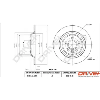 Jeu de 2 disques de frein arrière Dr!ve+ DP1010.11.1380