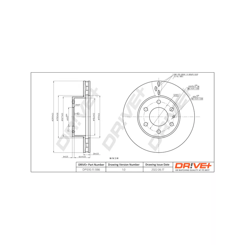 Jeu de 2 disques de frein avant Dr!ve+ DP1010.11.1386