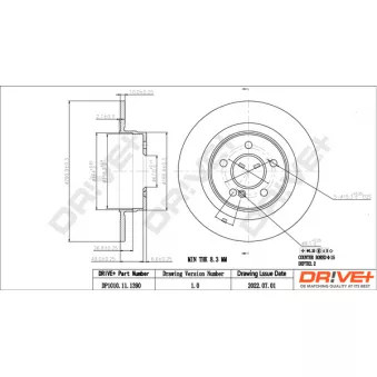 Jeu de 2 disques de frein arrière Dr!ve+ DP1010.11.1390