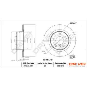 Jeu de 2 disques de frein arrière Dr!ve+ DP1010.11.1399