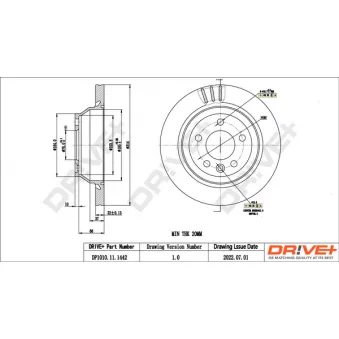 Jeu de 2 disques de frein arrière Dr!ve+ DP1010.11.1442